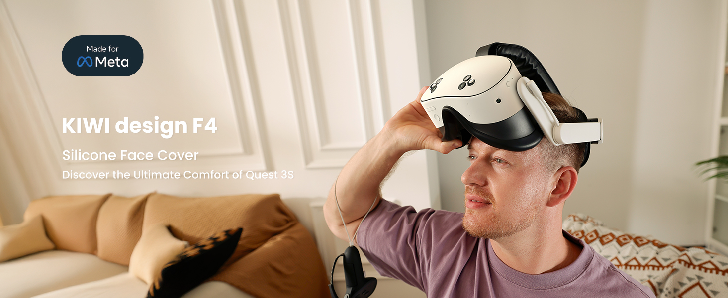 Made for Meta  KIWI design F4  Silicone Face Cover  Discover the Ultimate Comfort of Quest 3S