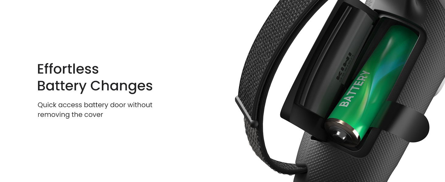 Effortless Battery Changes  Quick access battery door without removing the cover