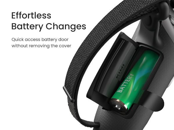 Effortless Battery Changes  Quick access battery door without removing the cover