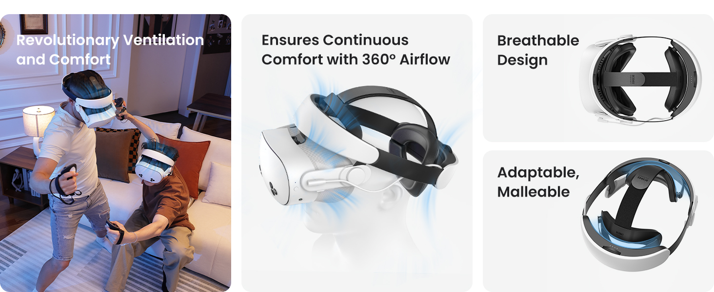Revolutionary Ventilation and Comfort  Ensures Continuous Comfort with 360° Airflow  Breathable Design  Adaptable, Malleable