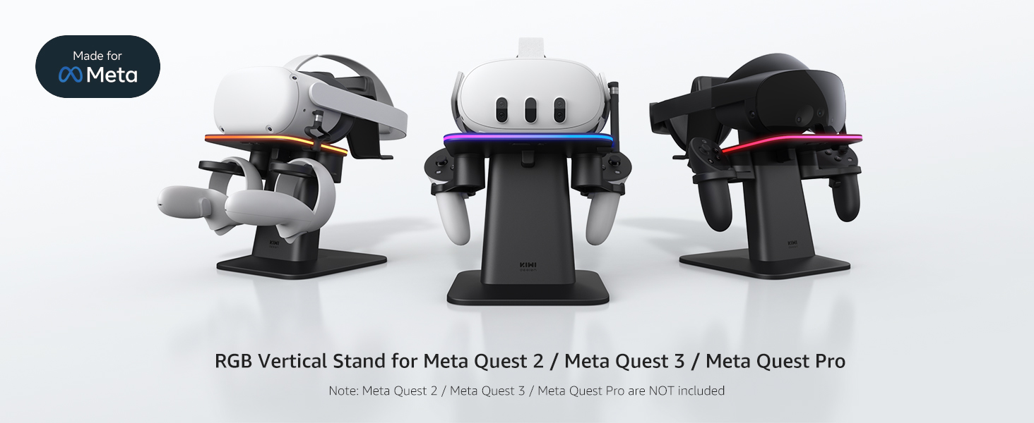 Made for Meta  RGB Vertical Stand for Meta Quest 2/Meta Quest 3/Meta Quest Pro  Note: Meta Quest 2 / Meta Quest 3 / Meta Quest Pro are NOT included
