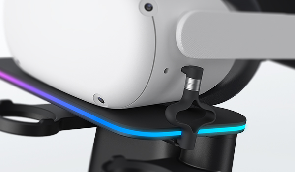 Modern white VR headset with sleek motion controller