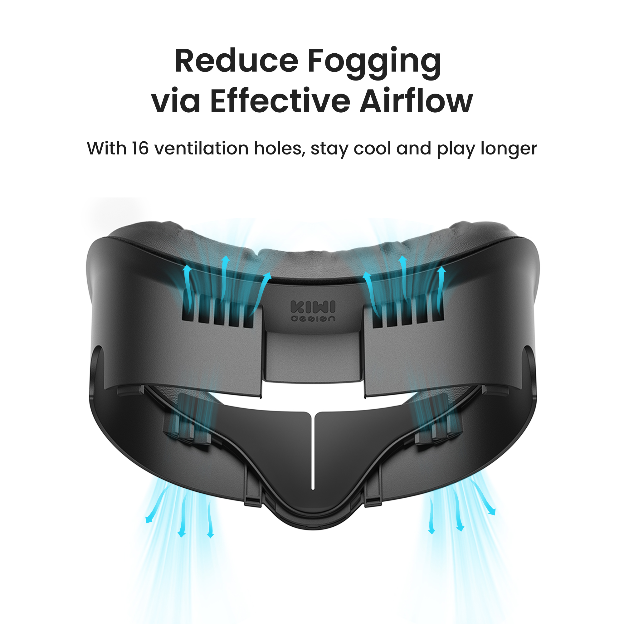 Reduce Fogging via Effective Airflow  With 16 ventilation holes, stay cool and play longer