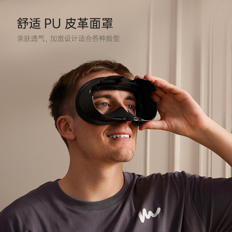 舒適PU皮革麵罩 親膚透氣，加寬設計適合各種臉型