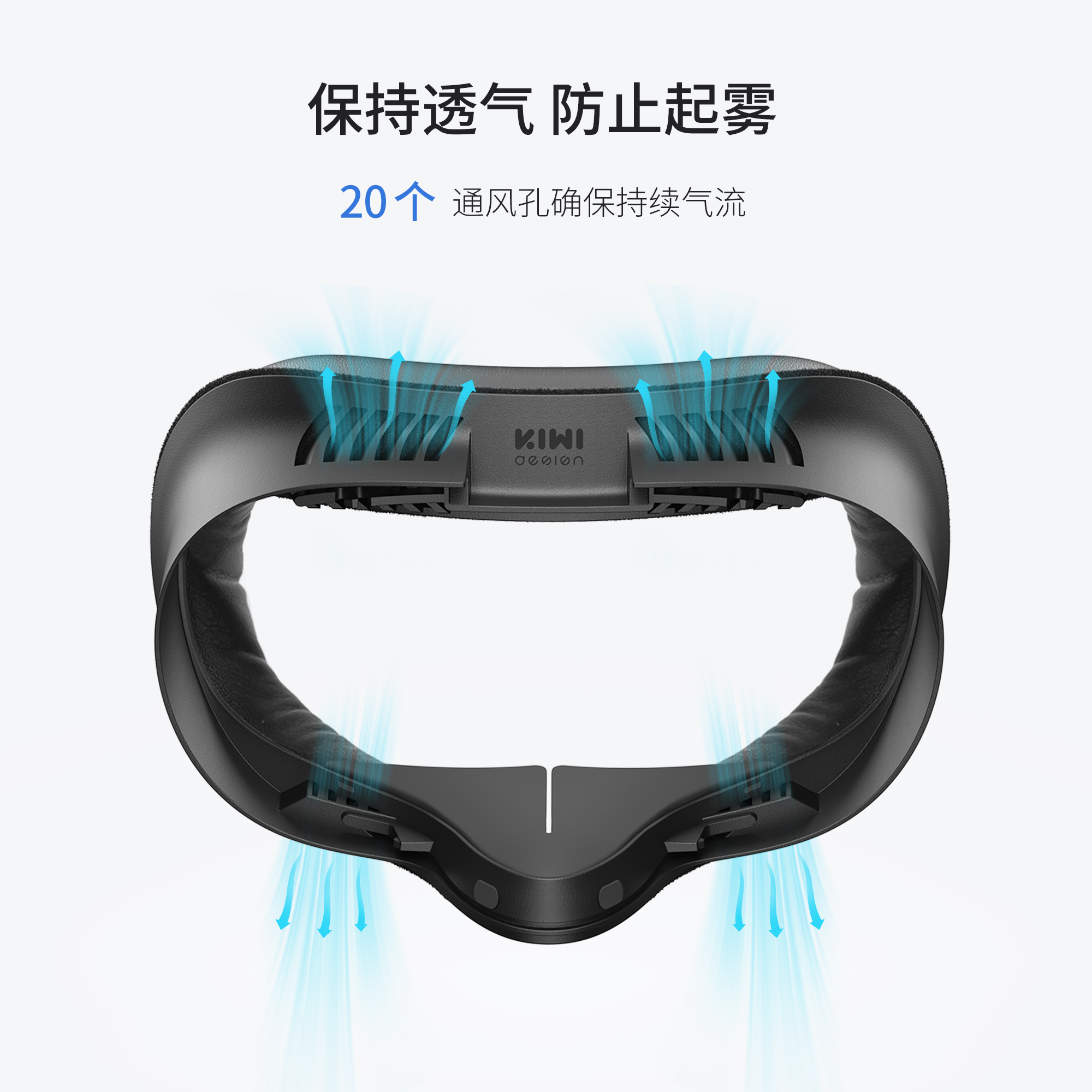 保持透氣防止起霧 20個通風孔確保持續氣流